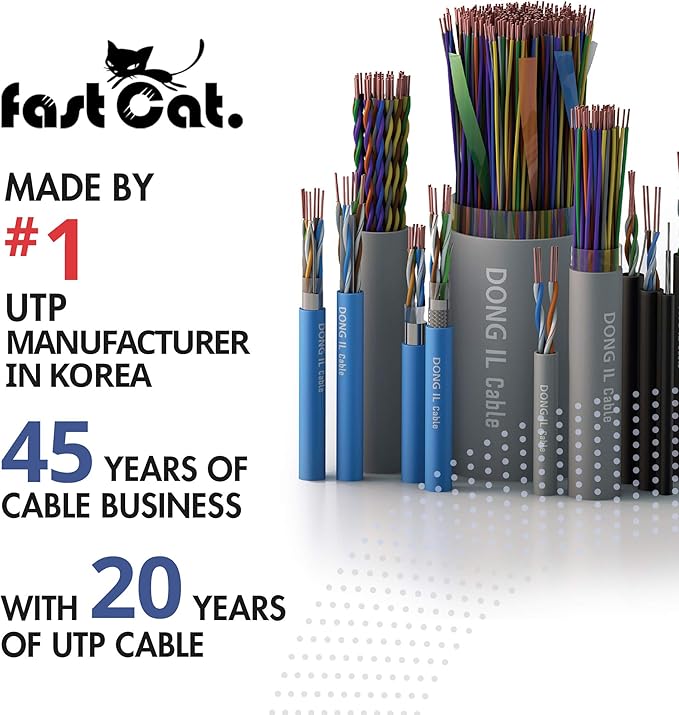 fast Cat. Cat6 Ethernet Cable 1000ft - 23 AWG, CMR, PoE++ (4PPoE) Insulated Solid Bare Copper Wire Cat 6 Cable Noise Reducing Cross Separator - 550MHZ / 10 Gigabit Speed, UTP Cat6 Cable 1000ft (Black)