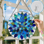 Mandala Ornament, Stained Glass Suncatcher, Suncatcher for Window Decor, Stained Glass Window Hanging, Christmas Ornament, Gifts for Women, Flower Lover, Christmas, Mother's Day, Birthdays