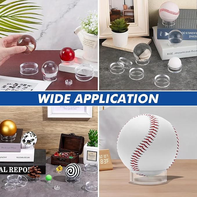 Wyn-MART 30 Pcs Ring Golf Ball Display Case 1.22 Inches Clear Baseball Holder Golf Ball Holder Small Baseball Acrylic Stands Round Ring Stand Acrylic Display Stands for Small Balls, Egg, Spheres