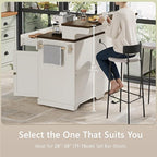 Rolling Kitchen Island with Two-Tier Bar Counter and Power Outlets, 3 Drawers & 4 Door Shelves, Mobile Kitchen Cart with Storage Cabinets & Locking Wheels for Dining Room & Kitchen, 53-Inch, White