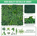 Grass Wall, Artificial Boxwood Panels 20"x20"(12pcs), Privacy Hedge Fence Screen with UV Protection, Greenery Backdrop for Indoor Home Wedding Decor and Outdoor Garden Backyard
