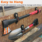 MUTUACTOR Strong Magnetic Hooks with Storage Straps, Φ1.96” Anti-Slip Rubber Coated Heavy Duty Hooks,4PCS Universal Carrying Storage Extension Cords, Hoses, Ropes Organization in Garage Workshop RVs