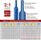 Chanzon 2:1 Ratio 2-3/8" (60mm) Heat Shrink Tubing 3.3Ft Roll (1M Total Length) Blue Polyolefin Sleeving Wrap Shrinking 2 to 1 1pcs