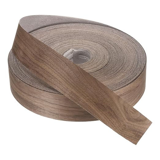 PATIKIL Walnut Edge Banding, 3 Inch x 250 ft Wood Veneer Tape Pre-glued Flexible Plywood Edge Banding with Hot Melt Adhesive for Furniture Restoration