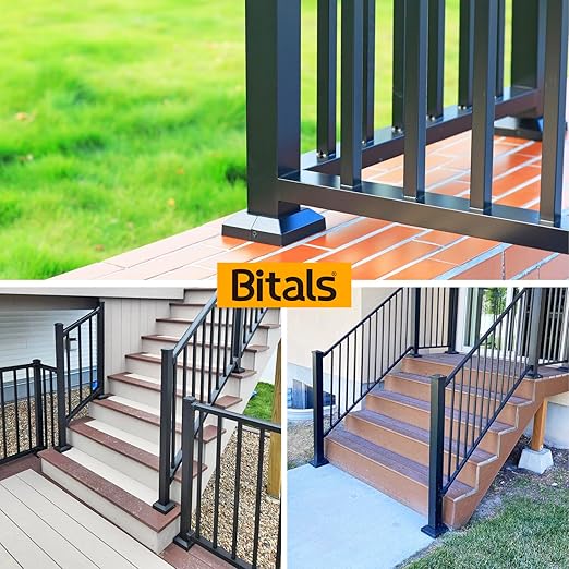 2.5"x2.5"（Actual: 2.5"x 2.5"） Deck Post Base Cover Decorative Post Base Trim Skirt Black Aluminum 8Pack