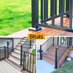 2.5"x2.5"（Actual: 2.5"x 2.5"） Deck Post Base Cover Decorative Post Base Trim Skirt Black Aluminum 8Pack