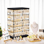 Earring Display Stands for Selling,Earring Rack Display Holder Stand,Jewelry Display Tower for Selling Earring Cards, Rings, Large Capacity 16.5" Wx 10.8" Dx 26.4" H (130 Hooks)