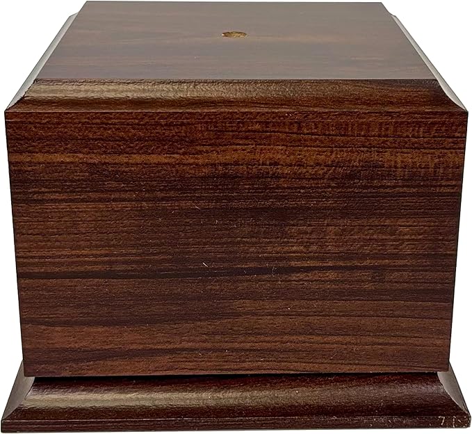 Display Base Pedestal Cherry Finish with 5/16" Center Hole – Square Stand Blank for Trophies, Figurines, 3D Prints, DIY Projects – Available in Multiple Sizes (7"Lx7"Wx5 1/4"H)