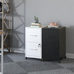 2 Drawer Mobile File Cabinet with Lock and Wheels, Small Vertical Under Desk Steel Rolling Storage Cabinet for Home Office Legal/Letter/A4 Files, Assembly Required (White)