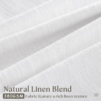Extra Wide Pinch Pleated Linen Curtains 90 Inches Long 70 Inch Width for Living Room Bedroom Light Filtering White Semi Sheer Pleat Window Curtain Pinch Pleated Drape with Hooks Rings 1 Panel 70x90