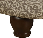 Homepop Home Decor | Upholstered Round Storage Ottoman | Ottoman with Storage for Living Room & Bedroom, Brown Medallion