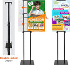 Poster Holder for Display, Adjustable Pedestal Sign Stand Up to 78 Inches, Double Sided for Board & Foam, Sign Holder Stand with Non-Slip Mat Base for Wedding, Restaurant or Business (Black)