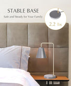 HarvestLand Steady Silver Reading Lamps for Bedside Table – Adjustable Industrial Table Lamp with Solid Base, Lamp for nightstand, Desk Lamp Home Office, Mid Century Modern Reading Lamp Style