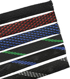 30ft PET Expandable Sleeving Wire Cable Sleeve (2/5", Silver&Black)