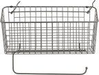 Spectrum Diversified Pegboard/Wall Mount Basket and Paper Towel Holder, 5.5" L X 15.25" W, Industrial Gray (Pack of 5)