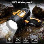 Rechargeable Spotlight Flashlight, 99,000 Lumens Super Bright LED Spotlight with COB Light & Foldable Tripod, 10000ɱAh 30H Long Lasting Large Handheld Spot Light for Huŋting Boating Camping