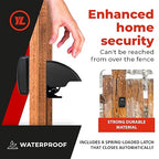 Gate Lock XLB – Secure Keyless Fence Lock and Latch with 2-Way Access – Strong Durable System for Theft Prevention and Home Security, Easy Installation on Wood or Vinyl Gates/Fences