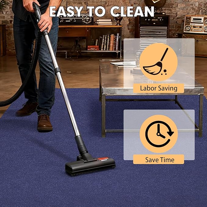 Marine Carpet,5 FT x 10 FT Deep Blue Indoor Outdoor Carpet 0.2" Thick Boat Carpet with Water-Proof TPE Backing, Non-Slide Outdoor Marine Carpet Roll for Home, Patio, Porch, Deck