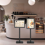 3 Pack Heavy Duty Sign Holder Stand 11x17 Inch - Pedestal Floor Standing Sign Holder with Weighted Base - Vertical & Horizontal Poster/Menu Display Stands for Indoor/Outdoor Advertising, Black