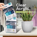 Acrylic Brochure Holder for Wall Mounting, Clear Display for 8.5" x 11" Flyers, Literature Holder for Magazines, Pamphlets, Menus, Includes Screws & Plastic Anchors – Pack of 8
