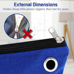 2 Pcs Interoffice Mailer Canvas Transit Sack Zipper Bag 18" x 14" Large Zipper Pouch with Grommet Interoffice Mail Bag (Blue)