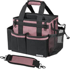 Compact Wearable Cleaning Caddy, Small Cleaning Caddy Supplies Organizer with Handle & Shoulder Straps for Housekeepers, Under Sink & Car Cleaning Tool Organizers Bag (LotusPink)