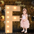 Marquee Letters 3 Feet Tall, 3FT Large Light up Letters F, Big Sign F with Warm White Light for Birthday Wedding Proposal Engagement Graduation Party Backdrop Decorations