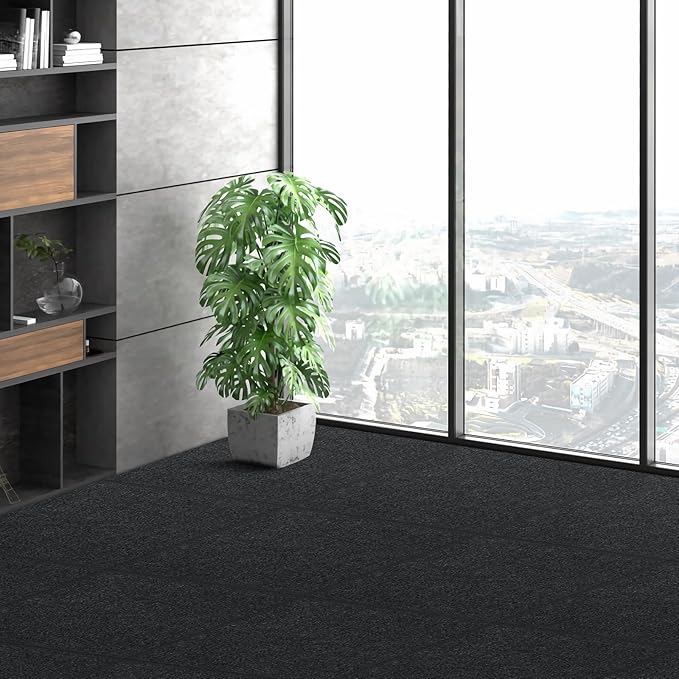 VEVOR 24 x 24 Peel and Stick Carpet Tiles Squares with Self Adhesive & Soft Padded for Indoor Outdoor Kitchen Living Room Bedrooms - Pack of 15/60 sq ft