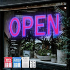 Open Sign for Business, 40"x14" Dimmable Large LED Open Signs with Hanging Installation for Bar Pubs Store Restaurant Office Hotel Salon Red & Blue