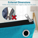 4 Pcs Interoffice Mailer Canvas Transit Sack Zipper Bag 18" x 14" Large Zipper Pouch with Grommet Interoffice Mail Bag (Teal)