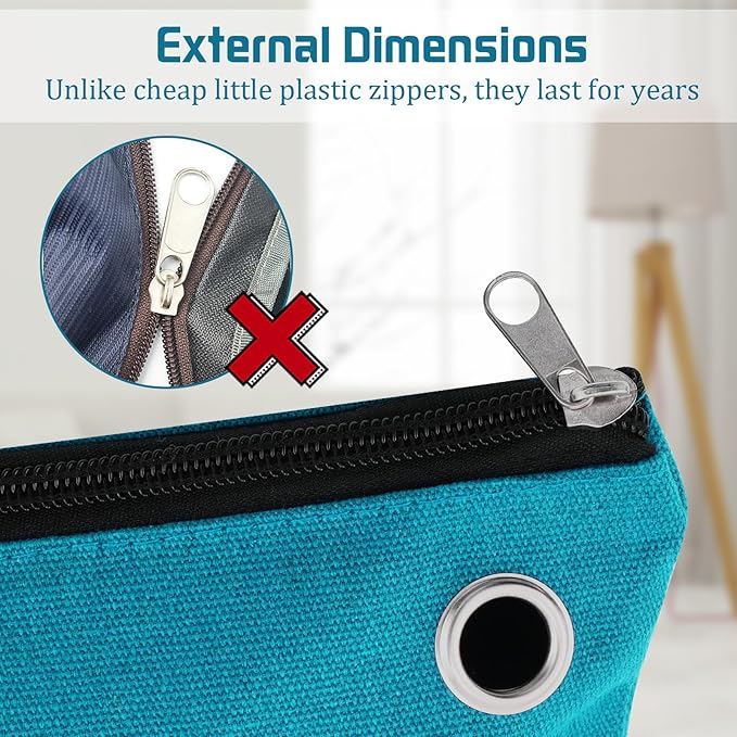 2 Pcs Interoffice Mailer Canvas Transit Sack Zipper Bag 18" x 14" Large Zipper Pouch with Grommet Interoffice Mail Bag (Teal)