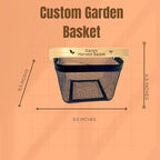 Personalized Mesh Harvest Basket with Custom Engraved Handle, Gift For Gardeners, Vegitable Harvesting Basket, Gardening Tools 9x7x7in