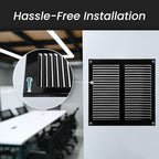 Repa Market Air Vent Cover 20x8 Inch (Outer Dimensions) Black Galvanized Steel Louvered Grill Cover with Mesh Screen/Wall or Ceiling Vent/HVAC Register for Indoor and Outdoor Ventilation