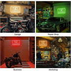 Custom Garage Neon Sign for Workshop, Personalized LED Neon Lights Motorcycle Signs for Wall Decor, Customized Garage Light Up Signs for Carport Repair Shop Carbarn Man Cave Business, Men Dad Gifts