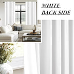 BrightWhite Lush Decor Curtains for 104-106 Inch Windows 2 Panel Sets, 105 Inches Curtains for Bedroom Black Out, Linen Drapes Back Tab Rod Pocket Custom Length (W50 xL105)
