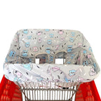 Portable Shopping Cart Cover, High Chair and Grocery Cart Covers for Babies, Kids, Infants & Toddlers, Attached Carry Bag (Simple Gray Owl)