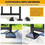 1.0"x1.0"（Actual: 1.0"x1.0"） Deck Post Base Cover Decorative Post Base Trim Skirt Black Aluminum 8Pack