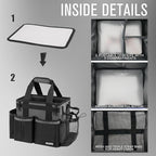 Compact Wearable Cleaning Caddy, Small Cleaning Caddy Supplies Organizer with Handle & Shoulder Straps for Housekeepers, Under Sink & Car Cleaning Tool Organizers Bag (DarkGrey)