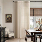 Nanspring Grey Flax 84 Inch Curtains for Living Room Luxury Linen Blend Light Filtering Mordern Boho Curtain Back Tab and Rod Pocket Privacy Sheer Drapes for Bedroom Office 52x84, 2 Panels