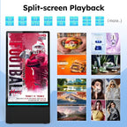 43 inch Rechargeable Portable Outdoor Digital Signage Displays, 2K FHD, IP65 Waterproof, Smart LCD Split Screen, Brightness Auto-Adjustment Movable Advertising Kiosk with Android OS