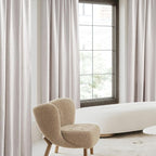 NICETOWN Boho Linen Curtains Jacquard Waffle Weave Pattern, Thick Window Treatments Privacy with Light Filtering Drapes for Living Room, W52 x L90, 2 Panels