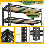 60.1" H Garage Storage Shelves 1990LBS Storage Shelves, 5 Tier Adjustable Metal Shelving, Garage Shelving for Storage, Basement, Warehouse, Pantry, Kitchen, 27.5" W x 11.9" D x 60.1" H, Black, 2 Pack