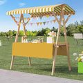 Outdoor Vendor Cart, Portable Cart with Canopy, Movable Stall Display Stand, Foldable Vending Stand Kiosk Display Trolley with Canopy, for Market, Street Food, Events(Yellow 2,120cm/47.2in)