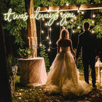 Super Large LED Neon Sign 'it was always you' Neon Night with Dimmable Wall Decor for Bedroom Living Room Bar Party Club Wedding Girls Birthday Wall Light Decor