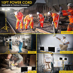 21000Lumen Work Lights with Stand, 2 Head LED Work Light with Adjustable and Foldable Tripod Stand, IP66 Waterproof Portable Work Light for Outdoor Workshop Garage Construction Site Job Site
