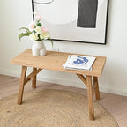 SwallowLiving 30" Solid Wood Entry Bench - Rustic Farmhouse Style Hallway Seating for Living Room, Dining Room Entryway - Handcrafted Natural Finish