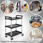 Jubilee 3-Tier Utility Service Cart with Wheels, 31.5" x 37.5"