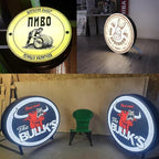 Custom Advertising Logo Lightbox Sign - Double Sided Outdoor LED Logo Business Signs for Business Retail Advertising,Salon, Cafés, Bars & Restaurants (Round)