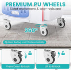 Medical Cart, Rolling Medication Carts with Silent Wheels, Adjustable IV Pole, Trash Bin & O2 Holder, Needle Disposal Holder - Ideal Nursing Trolley for Clinics, Hospitals, Salon