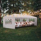 10x30 FT Party Tent, Outdoor Wedding Tents for Parties, Canopy Event Tent with 5 Removable Sidewalls, Waterproof Gazebo Shelter for Birthday Parties, Weddings, BBQs & Events (10X30FT-5Sides White)